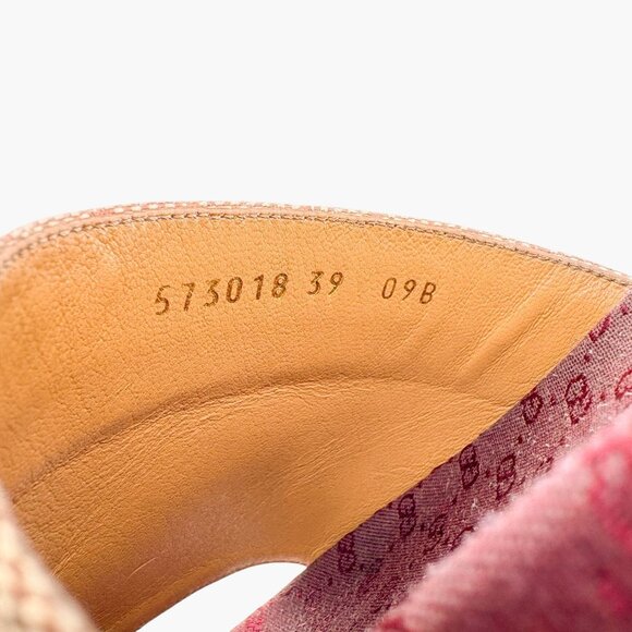 Gucci Angelina Platform Slide Sandals EU 39 US 9 Beige GG Monogram Logo Canvas - Picture 11 of 11